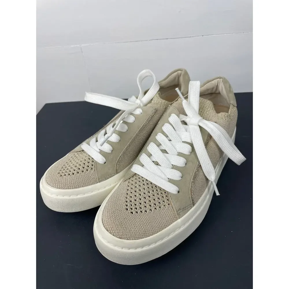 VANELi Sport Yaqira Metallic Knit/Suede Platform Sneakers Light Taupe Sz 7M NWOB